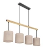 Kombinovaná závěsná lampa černá 4x60W E27 stínidlo béžové barvy