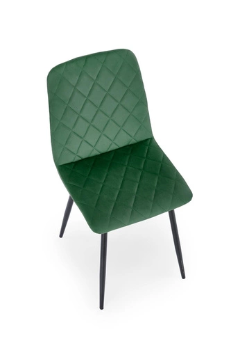 Čalouněná jídelní židle Uferyn Velvet tmavě zelená moderní prošívaná Intesi