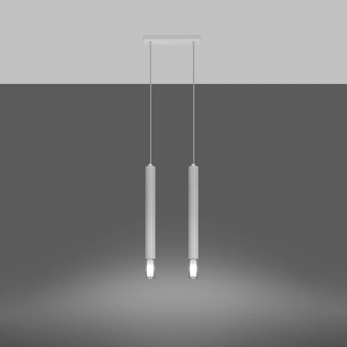 Závěsné svítidlo Wezyr 2 bílé moderní skleněné do obýváku kuchyně nebo nad ostrůvek