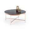 Konferenční stolek Rami L kulatý skleněný černý měděný moderní glamour do obýváku 82 cm