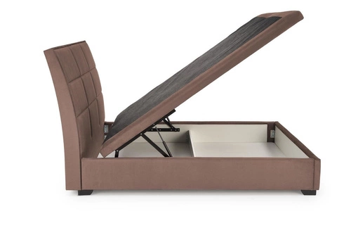 Intesi kontinentální postel 160x200 béžová sametová s úložným prostorem do ložnice