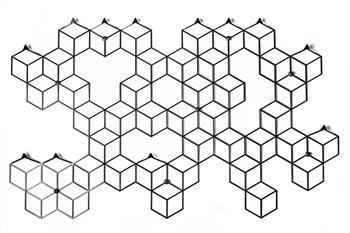 Moderní kovový nástěnný věšák Stiga XL Black do předsíně černý Polyhedra 97 cm