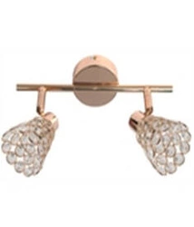 Stropní svítidlo Glossy moderní růžové zlato 2bodové nastavitelné do obýváku a ložnice