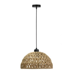 Závěsná lampa Balli černá 1x40W E27 stínidlo béžová