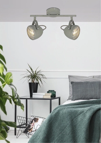 Pětiúhelníková stropní lampa 2x50W GU10 betonově šedá