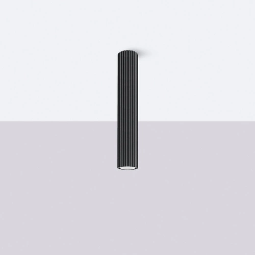 Stropní svítidlo KARBON 40 černé moderní do obýváku a ložnice hliník SOLLUX