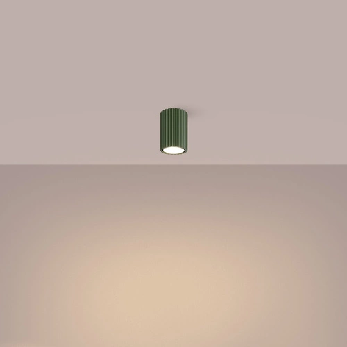 Stropní svítidlo Karbon 10 olivově zelené minimalistické do obýváku a ložnice hliník