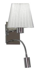 Nástěnné svítidlo Sylwana 1x40W E14 + LED s vypínačem chrom / bílá čtverec