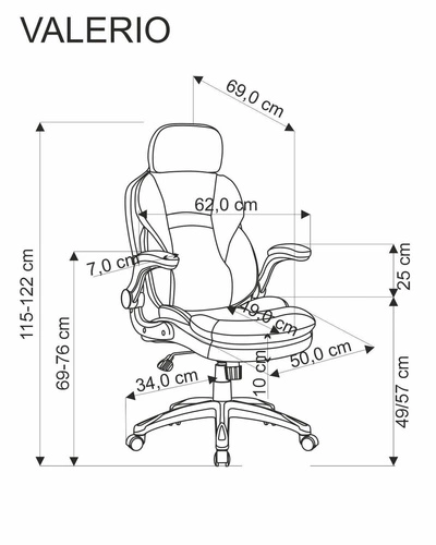Ergonomická kancelářská židle Leiremy Intesi černá šedá otočná s područkami do kanceláře