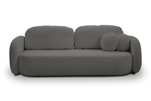 Rozkládací pohovka Salby antracitová 3místná s funkcí spaní a úložným prostorem do obýváku