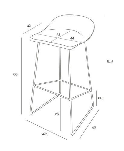 Barová židle Molly černá moderní s opěrkou do kuchyně a k ostrůvku 66 cm Intesi
