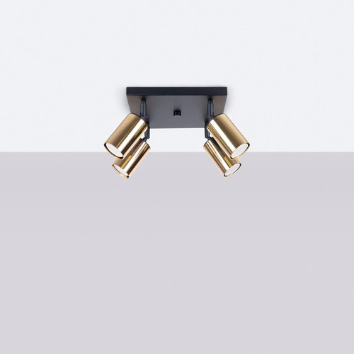 Stropní svítidlo WINX 4 moderní černé zlaté do obýváku a ložnice SOLLUX LIGHTING