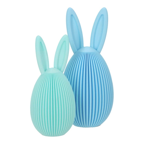Intesi velikonoční figurka Velké modré vajíčko s oušky moderní dekorace na stůl nebo komodu