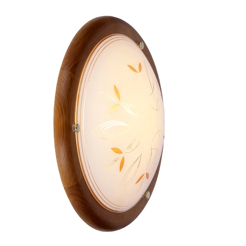 Stropní svítidlo Rustica 30 kulaté dřevěné do jídelny a předsíně klasický dub E27