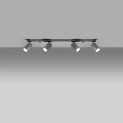 Stropní svítidlo RING 4L šedé moderní loftové kovové do obýváku, kuchyně a ložnice