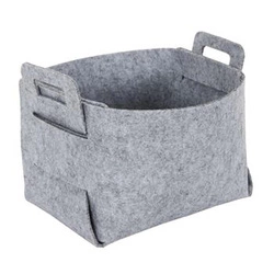 Plstěný koš/box S šedý skládací