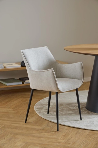 Čalouněná jídelní židle Bonita béžová s područkami moderní Actona