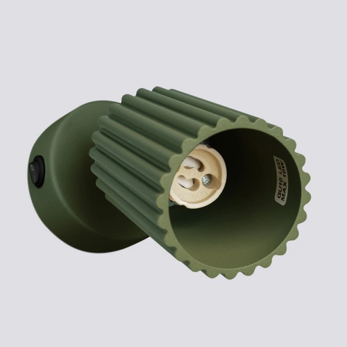 Nástěnná lampa KARBON olivově zelená s otočným stínidlem a vypínačem do obýváku a ložnice