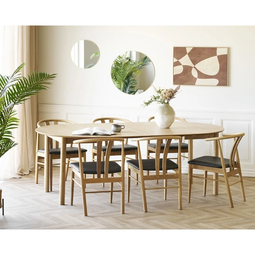 Rozkládací kulatý jídelní stůl Bundaberg dub 120–220 cm