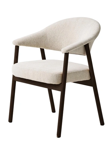 Čalouněná jídelní židle Elk písková skandinávská s područky