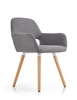 Šedá čalouněná skandinávská jídelní židle s područkami Luizjana Intesi