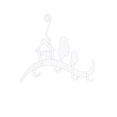 Nástěnný věšák Domek bílý Intesi moderní věšák do předsíně na klíče a bundy