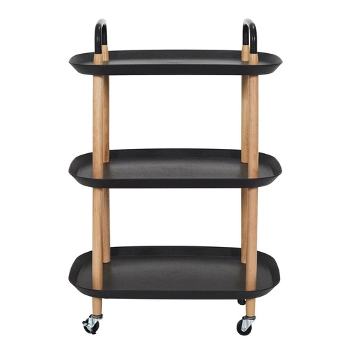 Intesi Kaleo moderní kovový servírovací vozík na kolečkách do kuchyně a obýváku 3 police