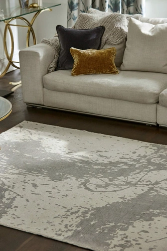 Moderní bavlněný koberec Enigmatic Pewter Awakening 200x280 cm do obýváku šedý snadno čistitelný