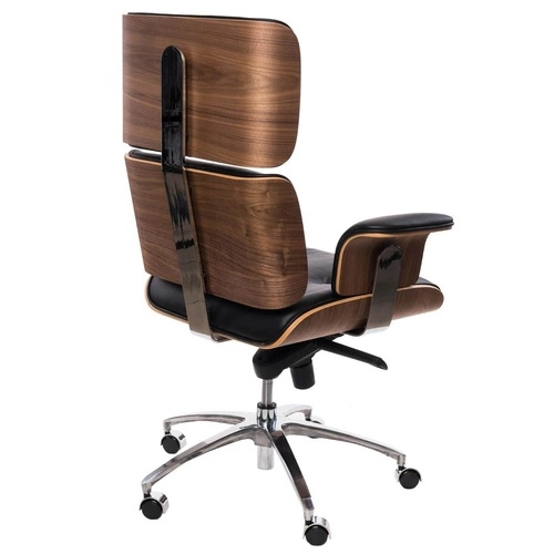 Ergonomická kancelářská židle VIP černá kožená otočná s područkami do kanceláře D2.DESIGN