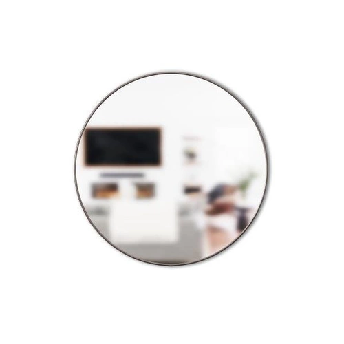 Kulaté nástěnné zrcadlo Hubba Umbra 86 cm moderní do předsíně ve stříbrném rámu