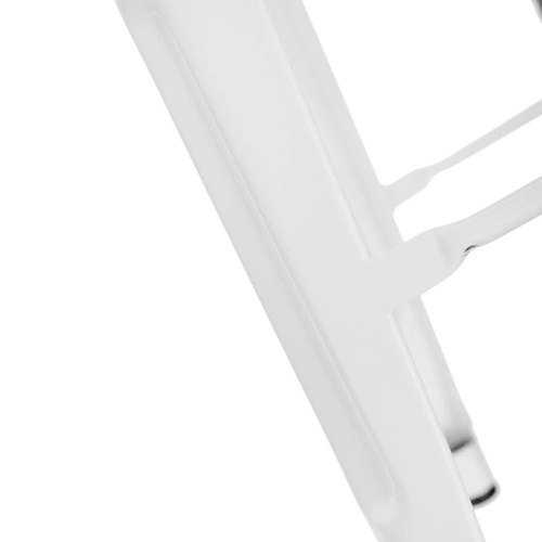 Barová židle Paris Back 66 cm bílá kovová s opěrkou k kuchyňskému ostrůvku ve stylu Tolix industriální D2.DESIGN
