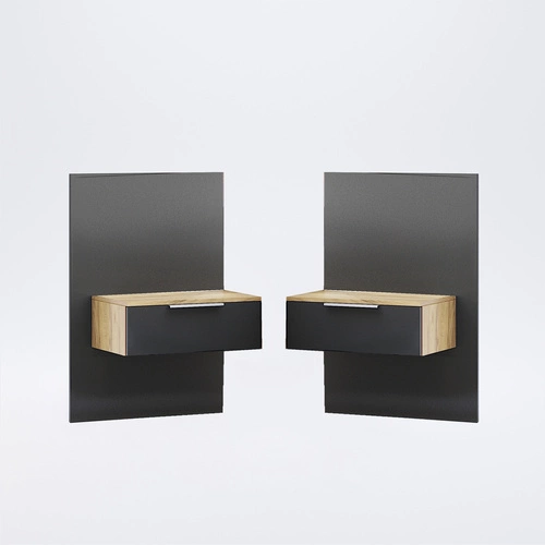 Sada 2 závěsných nočních stolků se zásuvkou 54 cm dub - Lana Intesi moderní do ložnice