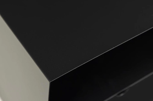 Noční stolek Actona Joliet černý, minimalistický, 30x30 cm, se zásuvkou a policí, holandský styl