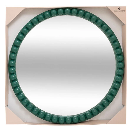 Zrcadlo kulaté Mala 60 cm zelené závěsné dekorativní do obýváku a ložnice Atmosphera