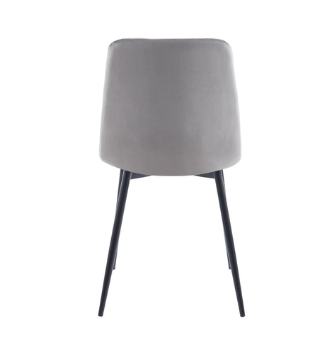 Jídelní židle Caro Velvet Intesi šedá čalouněná moderní sametová prošívaná černé nohy