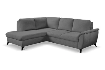 Moderní šedá levá rohová pohovka Nevada s rozkladem a úložným prostorem do obýváku