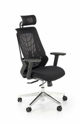 Ergonomická kancelářská židle Nimo černá s opěrkou hlavy a síťovaným opěradlem do kanceláře