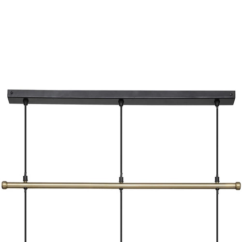 Závěsné svítidlo Bota zlaté 3bodové nad stůl nebo do kuchyně, kov a mangové dřevo Atmosphera