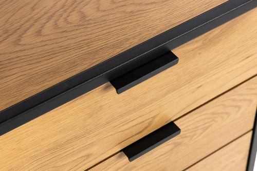 Knihovna Swindon dub industrial s šuplíky do obýváku a kanceláře Actona 141 cm