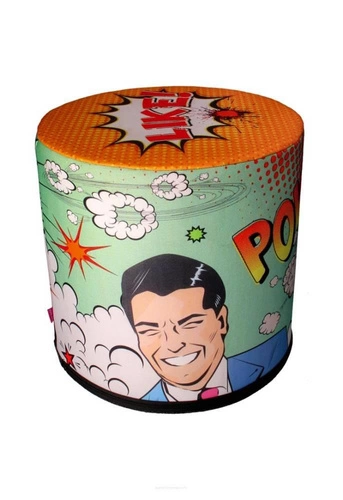 Okrúhlý puf PinUp Intesi barevný moderní do obýváku a ložnice se snímatelným potahem