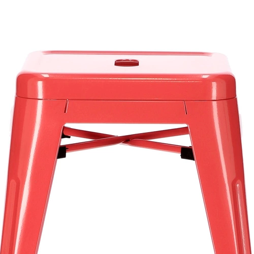 Kovová červená stolička Paris ve stylu industrial do kuchyně a jídelny inspirovaná Tolix