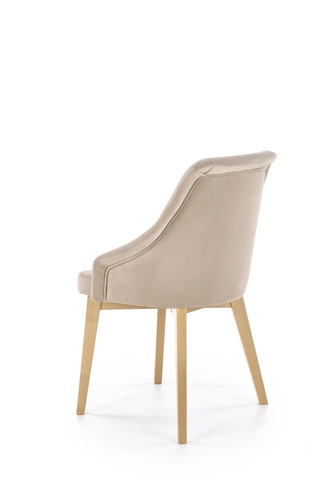 Čalouněná sametová židle Alain Intesi do jídelny a obýváku béžová s područkami