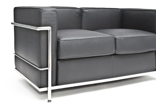 Kožená dvoumístná pohovka Kubik D2.DESIGN černá moderní do obýváku a kanceláře