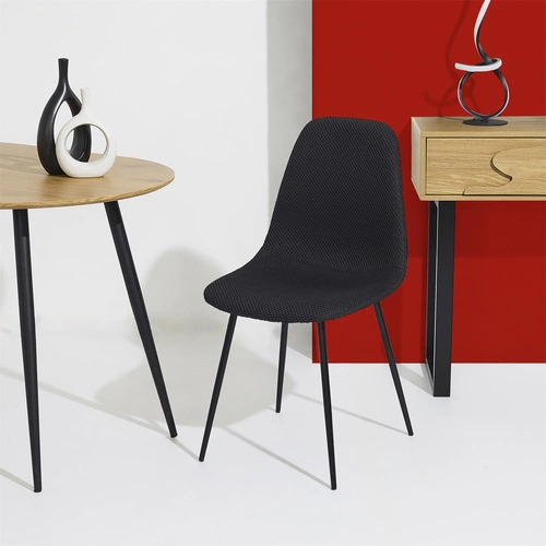 Čalouněná jídelní židle Pori černá Intesi moderní na kovových nohách do jídelny a kuchyně