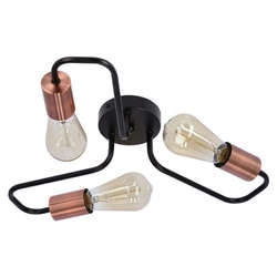 Závěsné svítidlo Herpe černé 3bodové industriální stropní osvětlení do obývacího pokoje nebo kuchyně