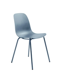 Jídelní židle Whitby moderní modrá z plastu na kovových nohách