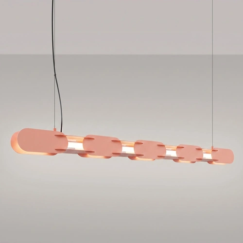 LED závěsné svítidlo CHAIN 158 broskvové nad kuchyňský ostrůvek moderní