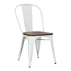 Jídelní židle Paris Wood D2.DESIGN bílá kovová s dřevěným sedákem borovice