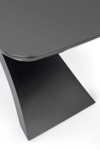 Rozkládací jídelní stůl Siles moderní černý skleněný 180–220 cm Intesi