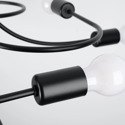 Lustr lustrální LEVAR 8 černý do obýváku a jídelny kovový 58 cm stropní